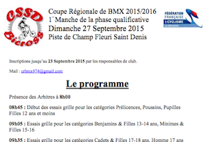 programme CSSD Bicross