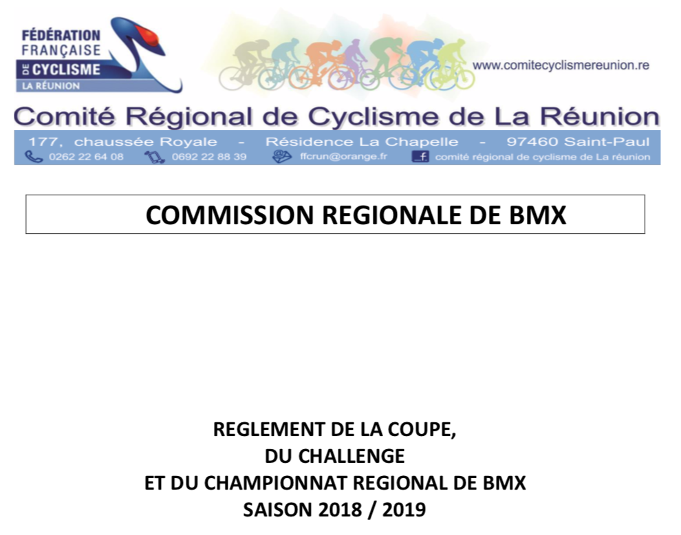 Rglement BMX saison 2018/2019