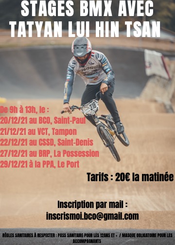 Stages de BMX anims par Tatyan Lui Hin Tsan