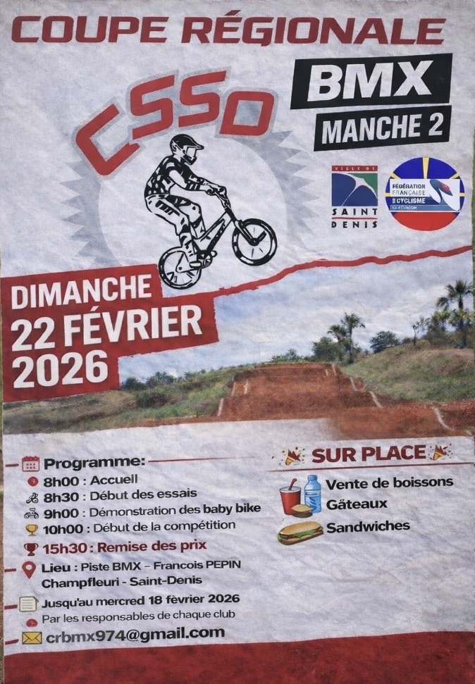 Affiche M2 CSSD BMX 974 Coupe R�gionale 2026